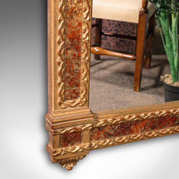 Tall Vintage Hall Mirror, Continental, Gilt Gesso, Glass, Overmantle, Italianate