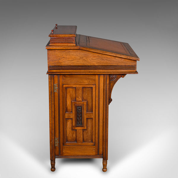 Antique Gentleman's Davenport, English, Walnut, Writing Desk Victorian, C.1880