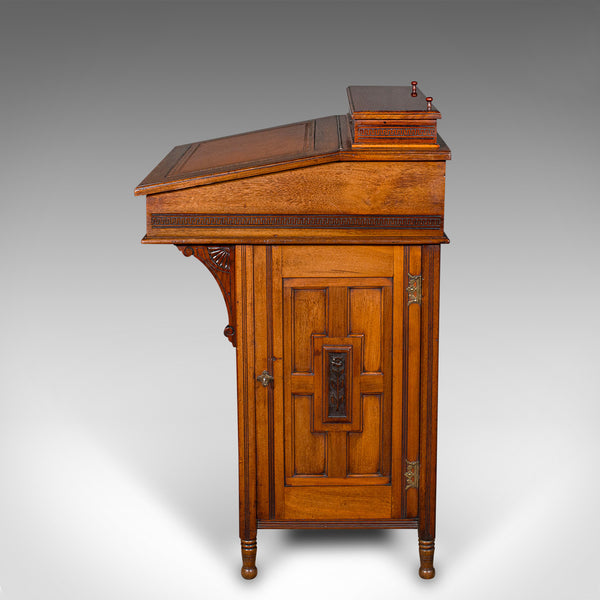 Antique Gentleman's Davenport, English, Walnut, Writing Desk Victorian, C.1880