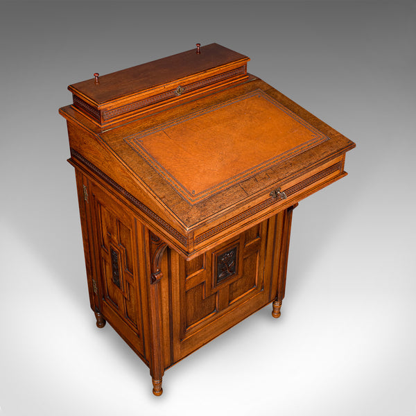 Antique Gentleman's Davenport, English, Walnut, Writing Desk Victorian, C.1880