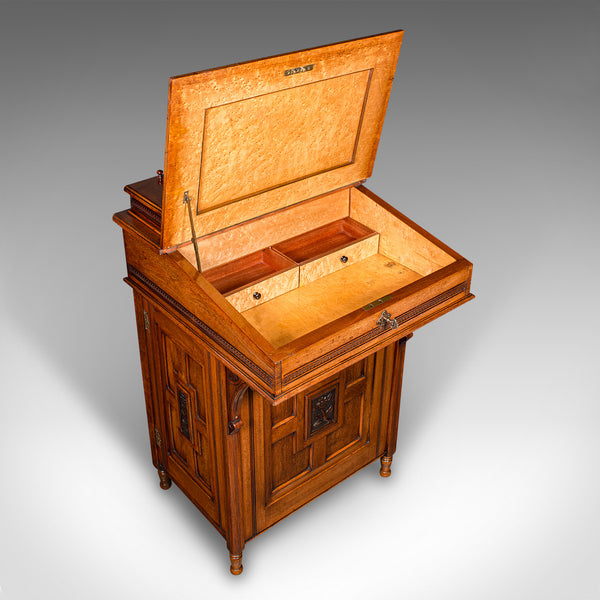 Antique Gentleman's Davenport, English, Walnut, Writing Desk Victorian, C.1880