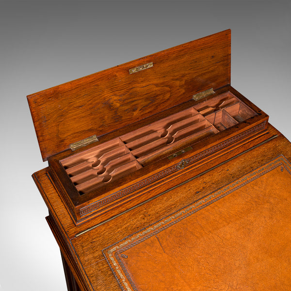 Antique Gentleman's Davenport, English, Walnut, Writing Desk Victorian, C.1880