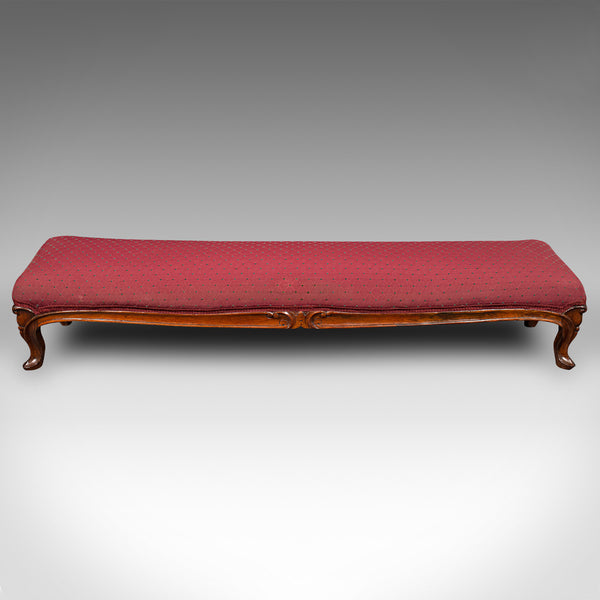 Antique Carriage Stool, English, Walnut, Fireside Foot Rest, Victorian, C.1840