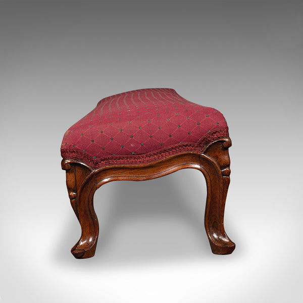 Antique Carriage Stool, English, Walnut, Fireside Foot Rest, Victorian, C.1840