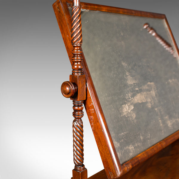 Antique Dressing Mirror, English, Tabletop, Bedroom, Early Victorian, Circa 1850