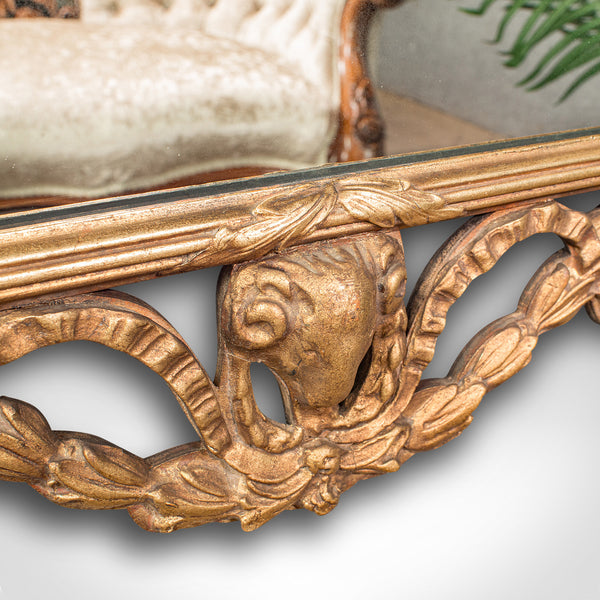 Vintage Cafe Mirror, French, Giltwood, Hall, Overmantle, Mid 20th Century, 1950