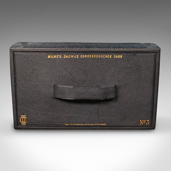 Antique Correspondence Case, Scottish Leather, W & J Milne, Edinburgh, Victorian