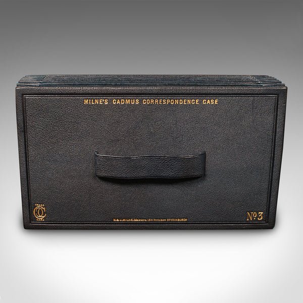 Antique Correspondence Case, Scottish Leather, W & J Milne, Edinburgh, Victorian