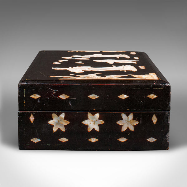 Antique Decorative Vanity Case, Japanese, Lacquer, Lidded Box, Victorian, C.1900