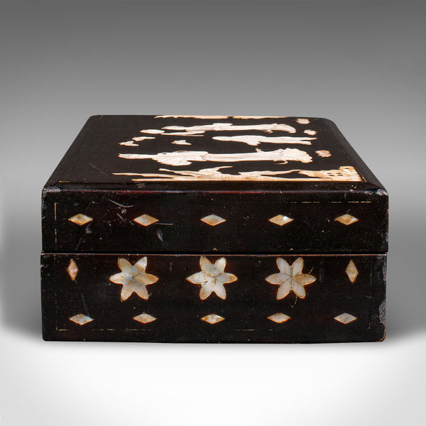 Antique Decorative Vanity Case, Japanese, Lacquer, Lidded Box, Victorian, C.1900