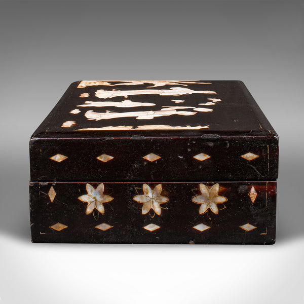 Antique Decorative Vanity Case, Japanese, Lacquer, Lidded Box, Victorian, C.1900