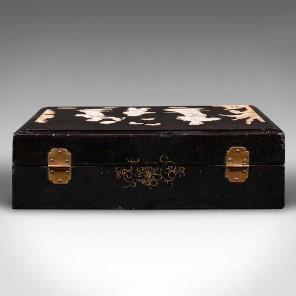 Antique Decorative Vanity Case, Japanese, Lacquer, Lidded Box, Victorian, C.1900