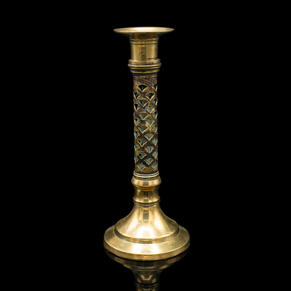 Antique Ecclesiastical Candlesticks, English, Brass, Aesthetic Period, Victorian