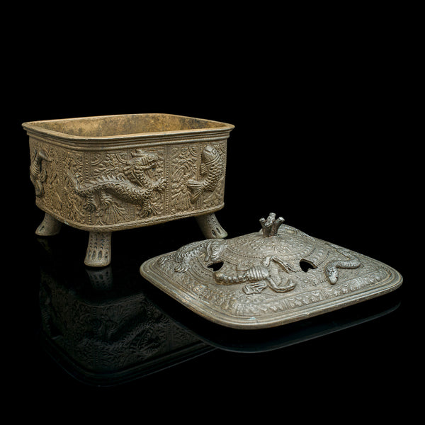 Antique Decorative Censer, Chinese, Bronze, Incense Burner, Victorian, C.1850