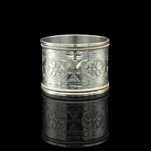 Antique Napkin Ring, English Sterling Silver, Table Decor, Hallmarked, Date 1922