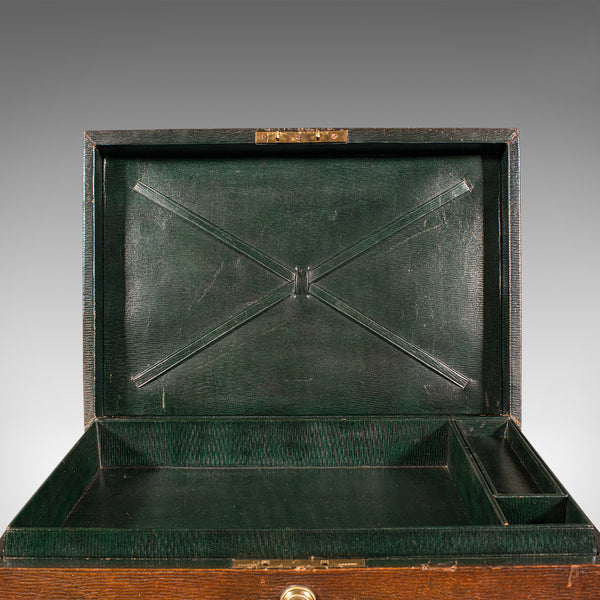 Antique Correspondence Box, English, Leather, Travel, After Asprey, Victorian