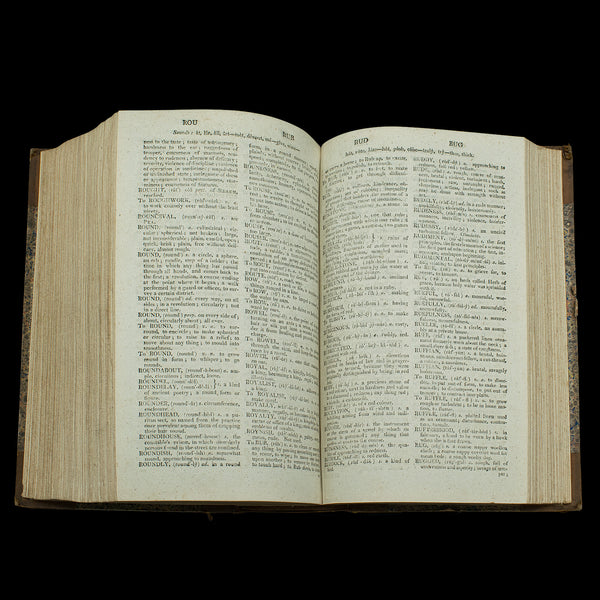 Antique Sheridan Dictionary, English, Reference, 9th Edition, Georgian, C.1804
