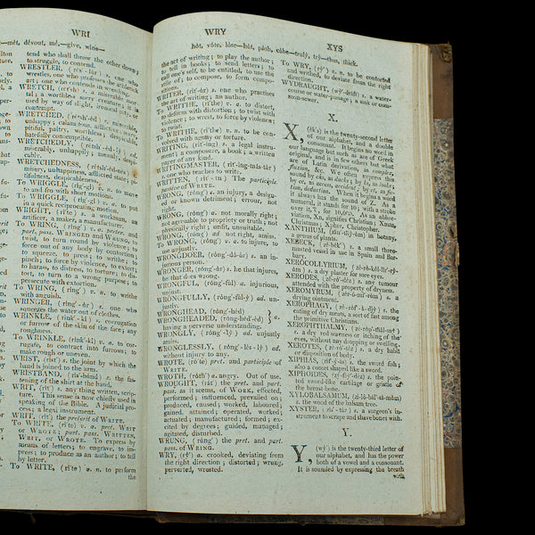 Antique Sheridan Dictionary, English, Reference, 9th Edition, Georgian, C.1804
