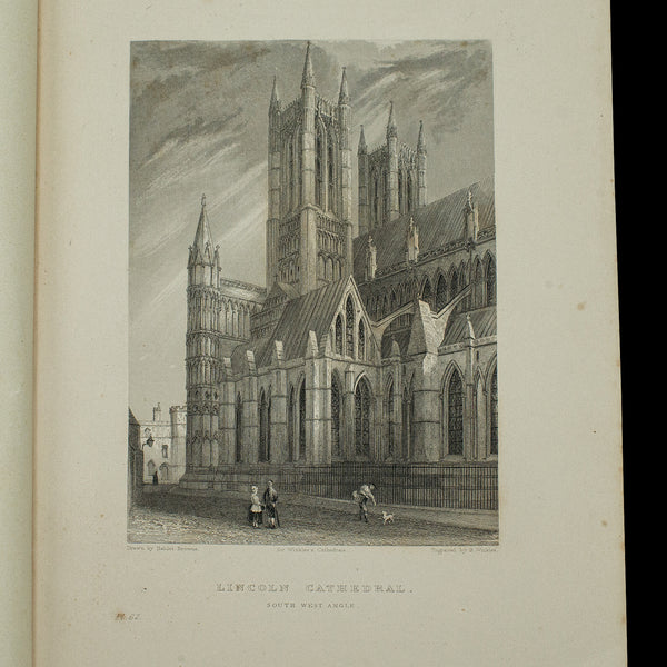 Pair Antique Books, Winkle's British Cathedrals, English, Reference, Victorian