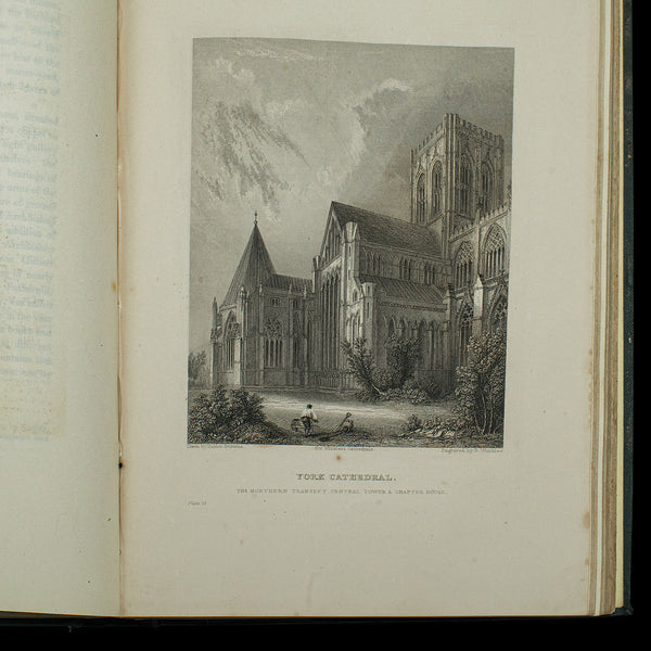 Pair Antique Books, Winkle's British Cathedrals, English, Reference, Victorian