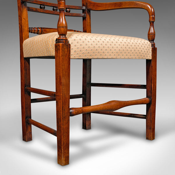 Antique Elbow Chair, English, Fruitwood, Office, Desk Seat, Victorian, C.1870