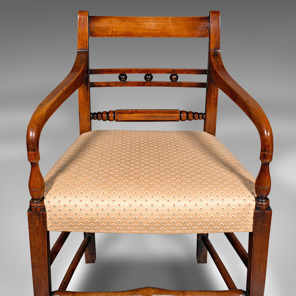 Antique Elbow Chair, English, Fruitwood, Office, Desk Seat, Victorian, C.1870