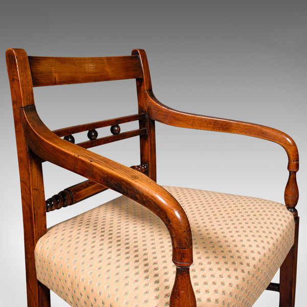 Antique Elbow Chair, English, Fruitwood, Office, Desk Seat, Victorian, C.1870