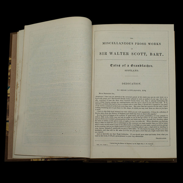 Antique Scottish History Book, Tales of a Grandfather, Walter Scott, Victorian