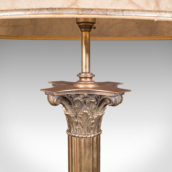 Vintage Standard Lamp, English, Brass, Room Light, Regency Revival, Mid Century