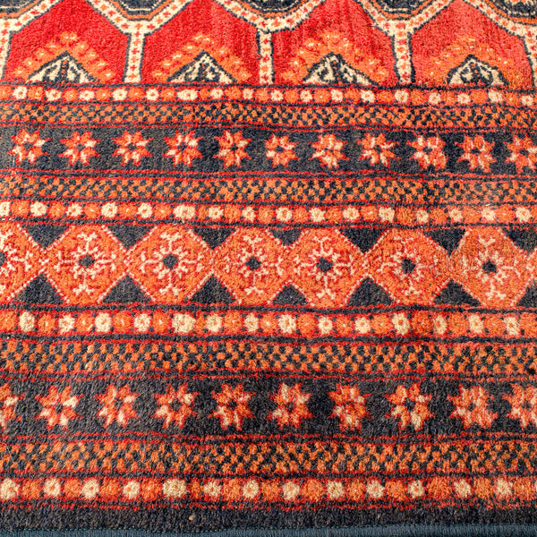 Large 10' Vintage Bokhara Rug, Middle Eastern, Woven, Hall, Living Room Carpet