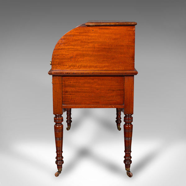 Antique Roll-Top Desk, English, Bureau, Aesthetic Period, Victorian, Circa 1880