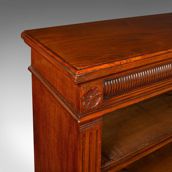 Antique Open Bookcase, English, Walnut, Bookshelf Cabinet, Victorian, Circa 1900
