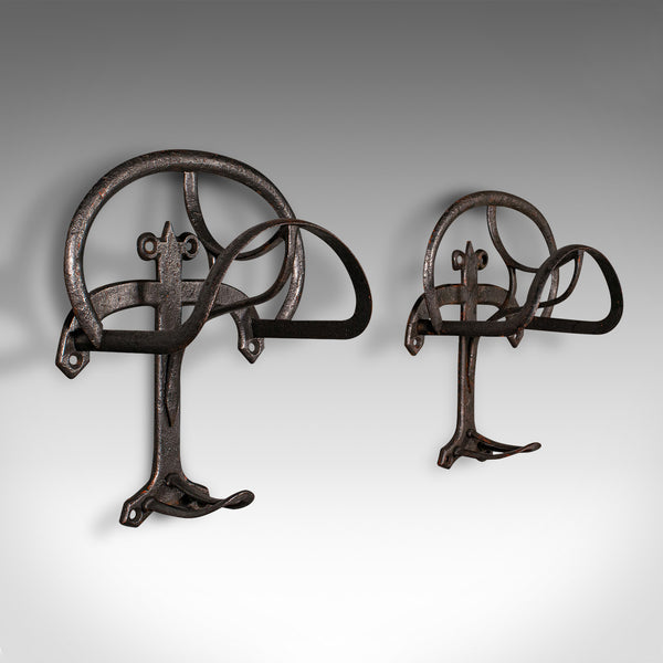 Pair Of Antique Equestrian Saddle Racks, English, Stables, Tack Rest, Victorian