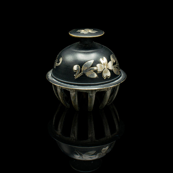 Antique Tea Calling Bell, Japanese, Brass, Silver Plate, Decorative, Circa 1920