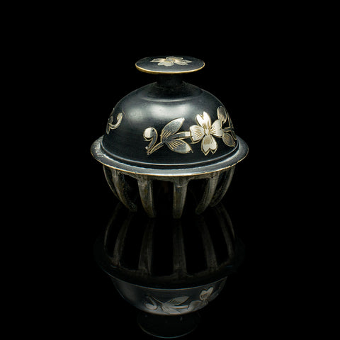 Antique Tea Calling Bell, Japanese, Brass, Silver Plate, Decorative, Circa 1920