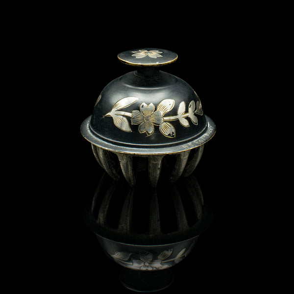 Antique Tea Calling Bell, Japanese, Brass, Silver Plate, Decorative, Circa 1920