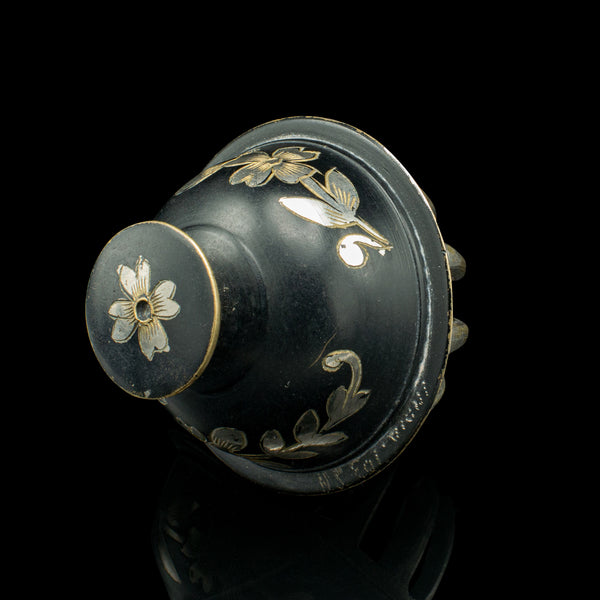 Antique Tea Calling Bell, Japanese, Brass, Silver Plate, Decorative, Circa 1920