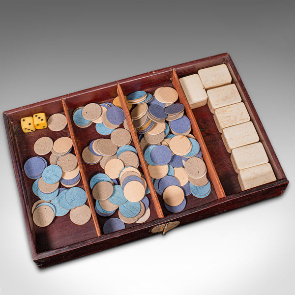 Vintage Mah-jong Set, Chinese, Cased Gaming Set, Bamboo, Mid 20th Century, 1960