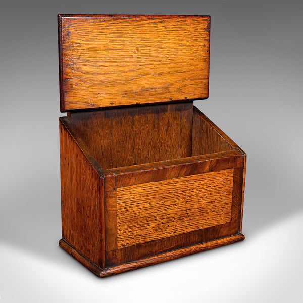 Antique Glove Box, English, Oak, Keepsake, Reception Key Case, Georgian, C.1800