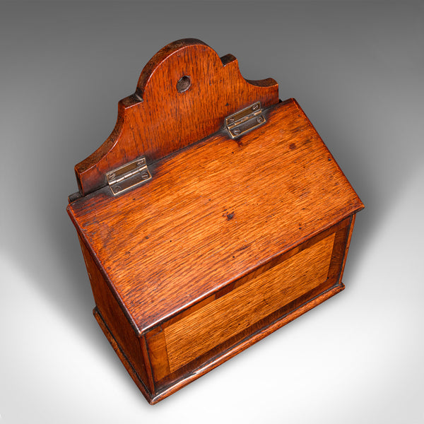 Antique Glove Box, English, Oak, Keepsake, Reception Key Case, Georgian, C.1800