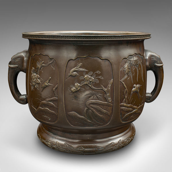 Antique Planter, Japanese, Bronze, Decorative Jardiniere, Edo, Victorian, C.1860