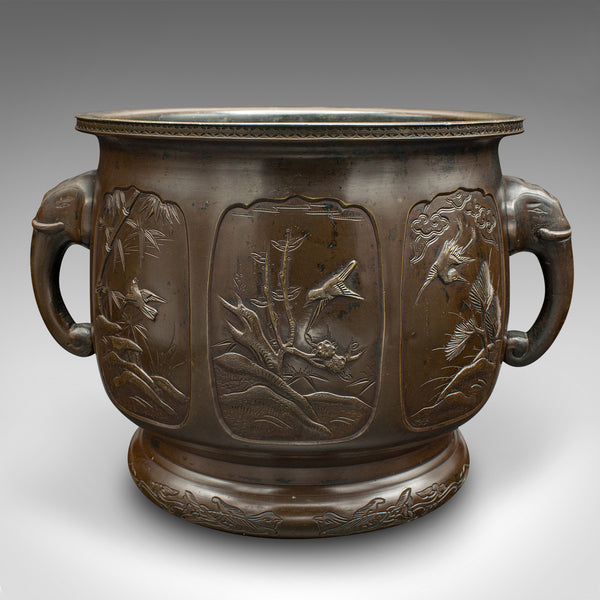 Antique Planter, Japanese, Bronze, Decorative Jardiniere, Edo, Victorian, C.1860