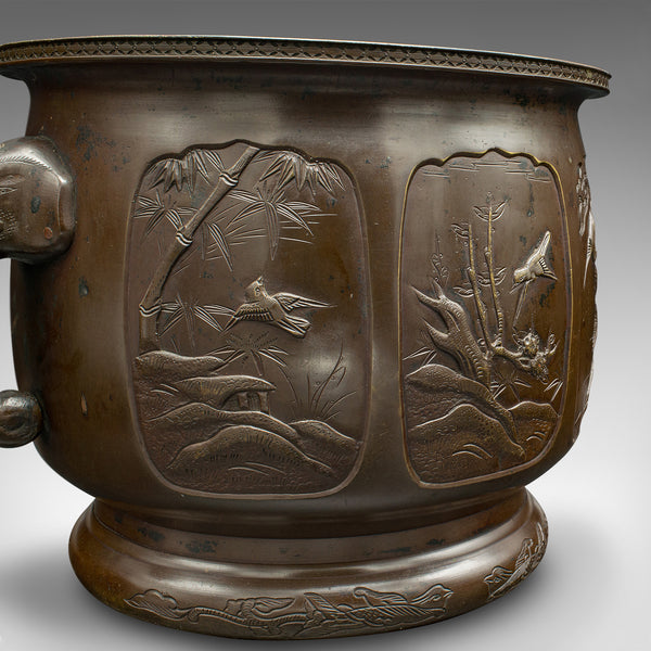 Antique Planter, Japanese, Bronze, Decorative Jardiniere, Edo, Victorian, C.1860