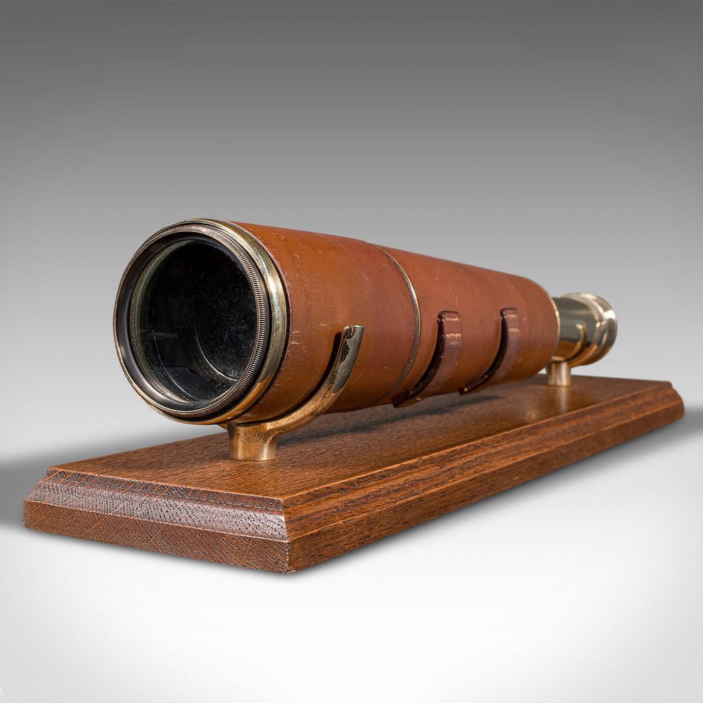 Astro Drawing Scope Antique 3 Draw Telescope, English, Brass, Leather, Terrestrial, Astro ...