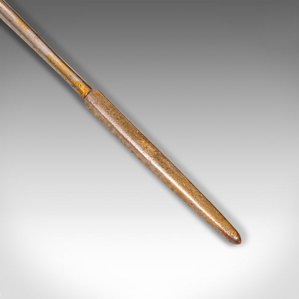 Antique Set Of Fireside Tools, English, Brass, Shovel, Poker, Tongs, Georgian