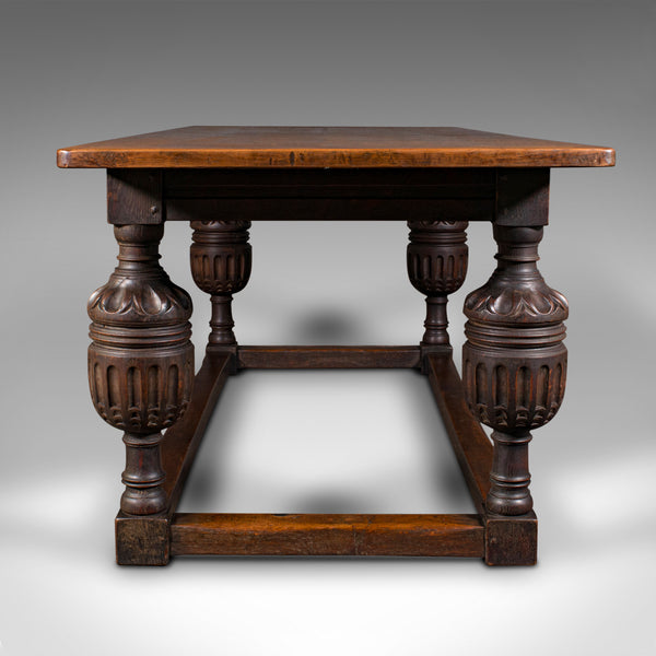 Large Antique Refectory Table, Scottish, Oak, 6-8 Seat, Gothic Taste, Victorian