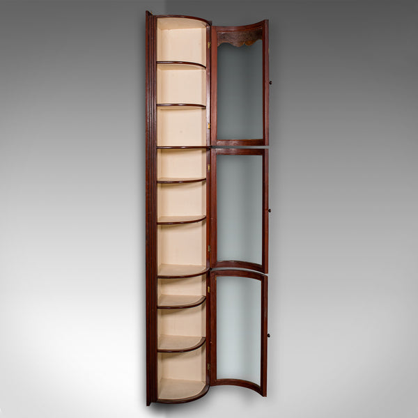 Antique Bow Front Corner Cabinet, English Pine, Chemist, Shop Display, Victorian
