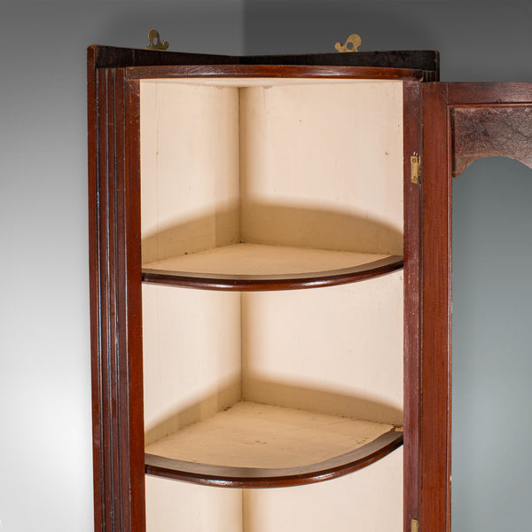 Antique Bow Front Corner Cabinet, English Pine, Chemist, Shop Display, Victorian