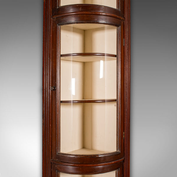 Antique Bow Front Corner Cabinet, English Pine, Chemist, Shop Display, Victorian