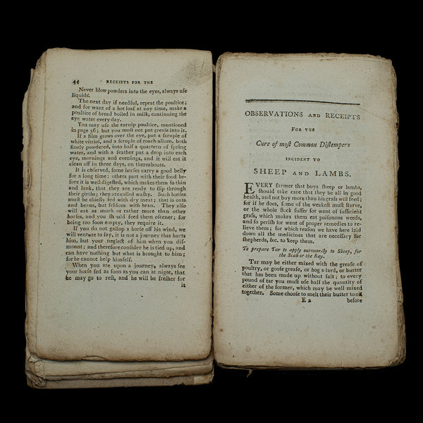 Antique Book, Compendium of Farriery, English, Georgian, Equestrian, London 1796